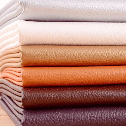 PU Litchi Grain Leather Fabric Waterproof Faux Leather Upholstery Material for Headboard Sofa Furniture DIY Craft
