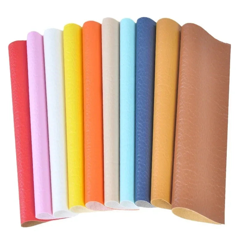 Litchi Pattern Leather Fabric Upholstery Per Meter for Car Interior Bag Chairs Diy Sewing Waterproof Wearable Soft Cloth Plain