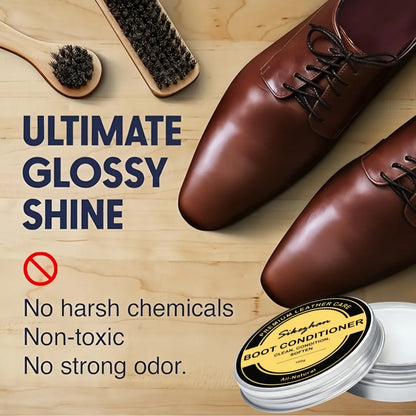 Leather Boot Care Cream Leather Conditioner for Work Boots and Fashion Boots Shoe Polish Balm Clear Odorless Non Greasy