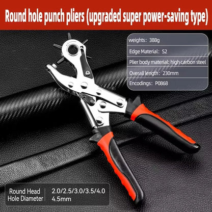 Leather Hole Punch Pliers Tools Multifunctional StainlessSteel Belt Hole Punching Tool Heavy Duty Eyelet Puncher Crafts Tool