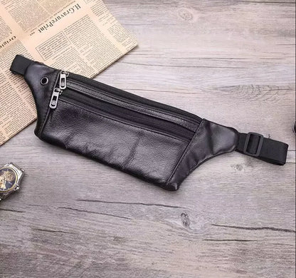 Men's Leather Multi-functional Waterproof Waist Bag - Mobile Phone Wallet Business Cashier Smaller Size
