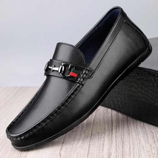 LUXURY BRAND MEN GENUINE LEATHER SHOES DESIGNER DRIVING MOCCASINS LOAFERS DRESS SHOES SLIP ON WEDDING OFFICE CASUAL SHOE FOR MAN