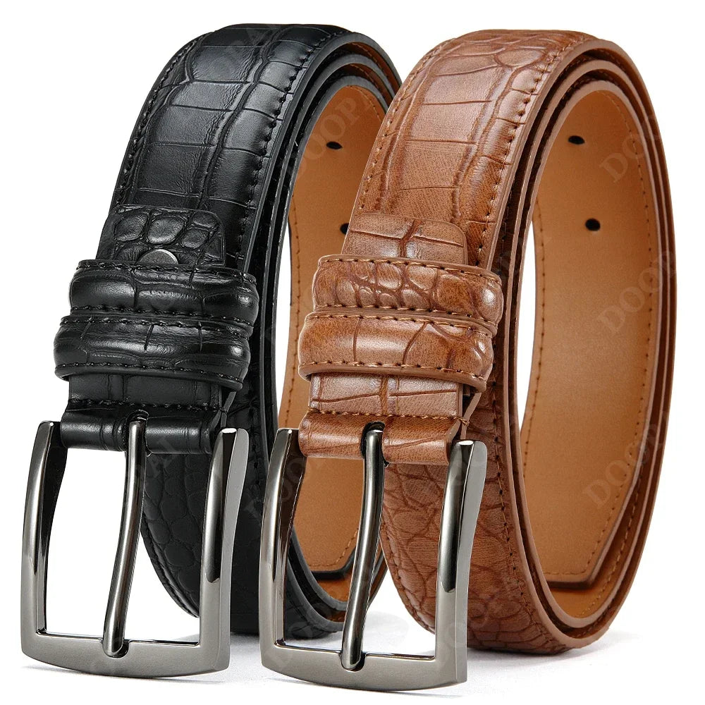 Famous Brand Business Belt Men Top Quality PU Luxury Leather Waist Strap Black Male Automatic Buckle Jeans Belts for Men