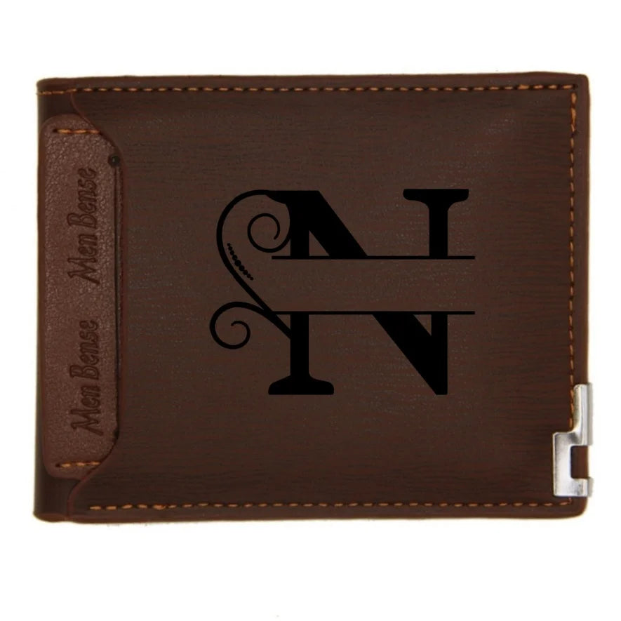Personalized Leather Wallet for Men – Custom Engraved Name or Monogram –   Bifold Wallet – Custom Gift for Dad,