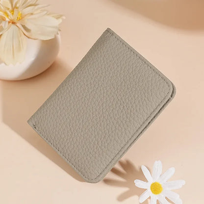 New Genuine Leather Women's Wallet Simple Mini Womens Wallets Card Bag Zipper Small Coin Bag Purse