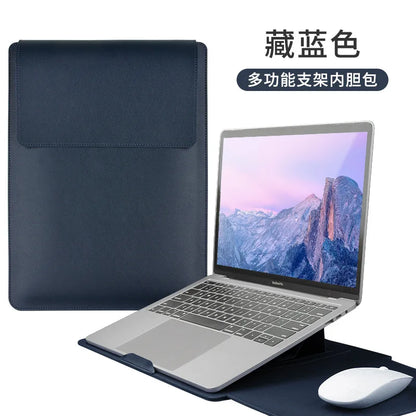 Custom Name Leather 14 Inch Laptop Bag Set Large Capacity Mouse USB Storage Bag Business Computer Stand Waterproof Briefcase