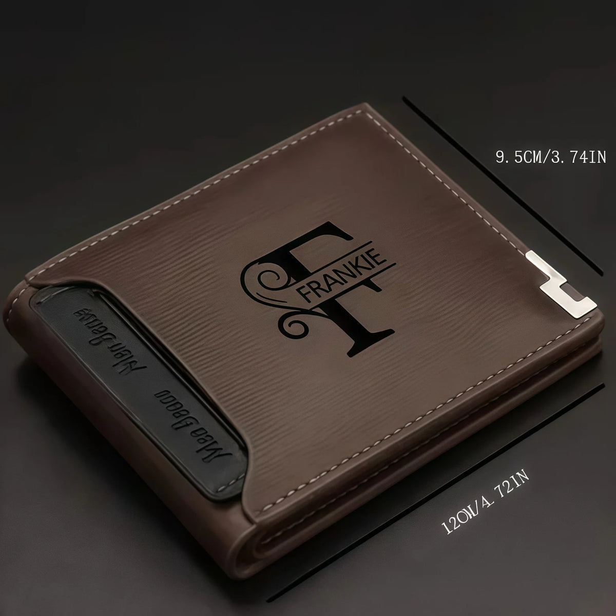 Personalized Leather Wallet for Men – Custom Engraved Name or Monogram –   Bifold Wallet – Custom Gift for Dad,
