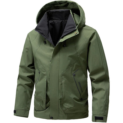 Outdoor Men Casual Outdoor Jacket Coats Man Windproof Sport Jackets Man Cargo Camp Fish Jackets Male Hooded Tactical Jackets 5XL