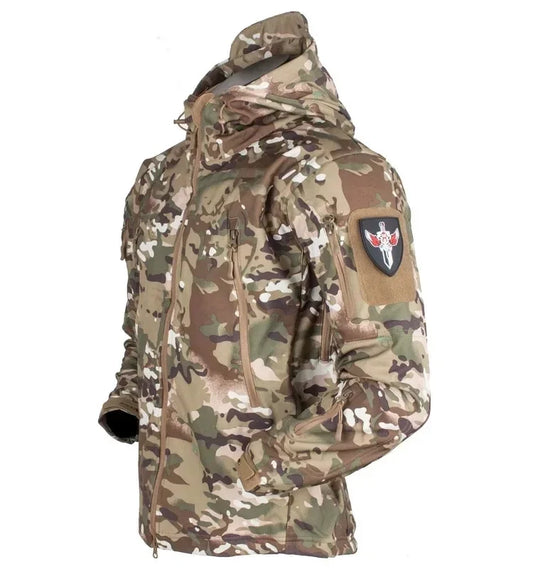 Outdoor Jackets Men Shark Skin Soft Shell Tactical Waterproof Windbreaker Combat Jacket Mens Hooded Bomber Coats
