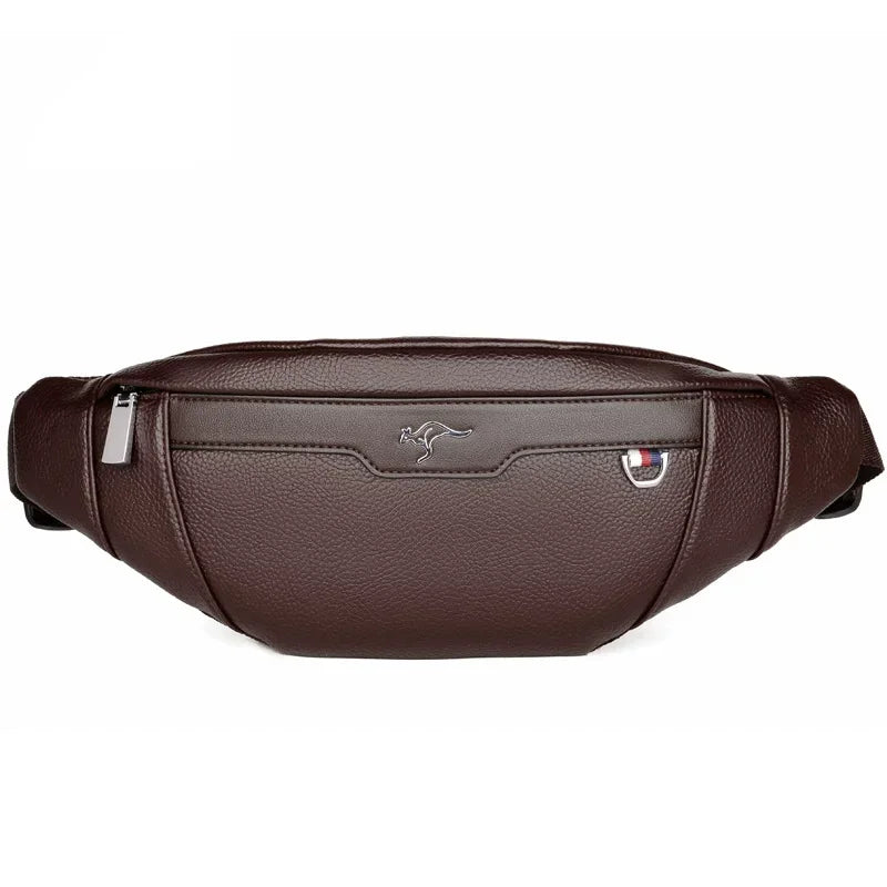 Business Leather Waist Bag Multifunctional Workout Traveling Running Crossbody Casual Wallets Waist Pack Phone Bag Man Chest Bag