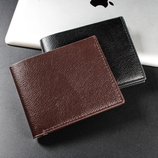Men Short Soft Pu Leather Wallets Vintage Thin Male Credit Card Holder Black Small Money Purses Large Capacity Card Holder Bag