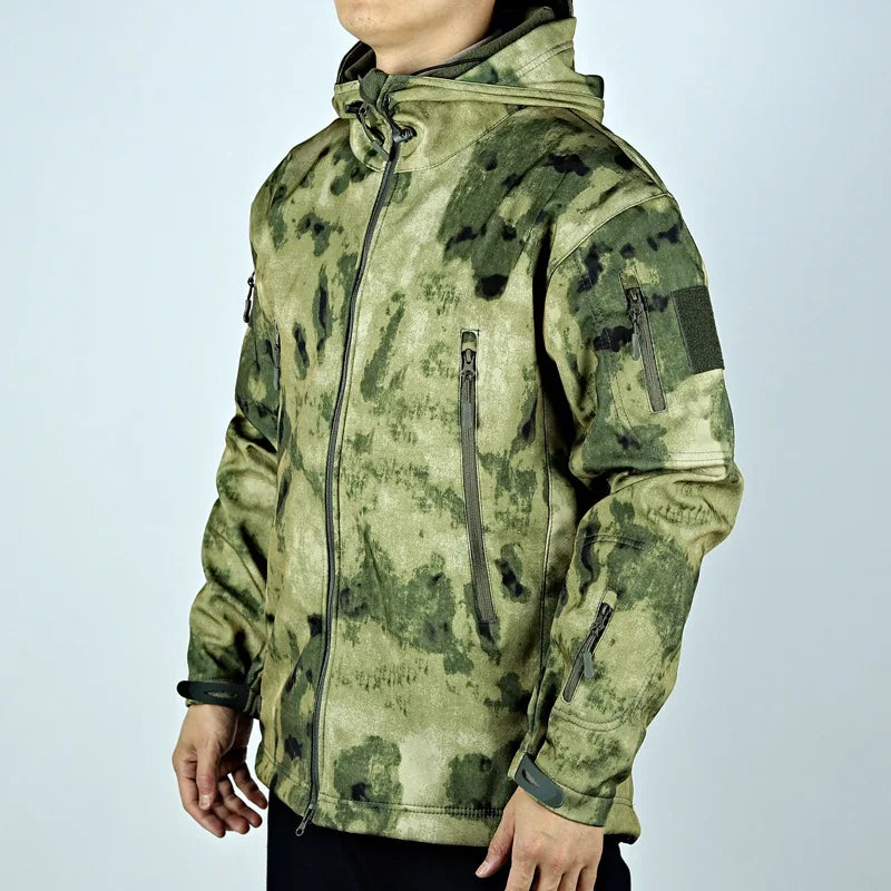 Men's Winter Autumn Softshell Fleece Jackets Windproof Outdoor Fishing Hiking Hunting Thermal Camping Cargo Coats Warm M-4XL