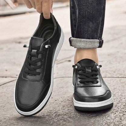 Fashion Brand Men's Sports Leisure Shoes Summer Breathable Men's Genuine Leather Shoes Office Business Formal Shoes Thick Sole