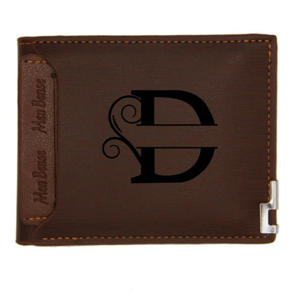 Personalized Leather Wallet for Men – Custom Engraved Name or Monogram –   Bifold Wallet – Custom Gift for Dad,