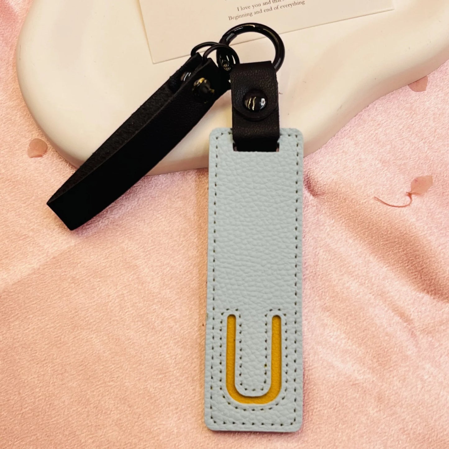 Accessory Display Hook Making Supplies Key Ring Pendant Keychain Accessories Keyring Holder Charm Gift 26 Letters Leather