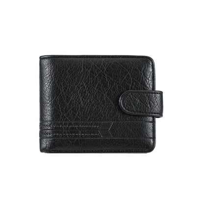 Simple PU Leather Two Fold Wallets Urban Recreational Style Solid Color Male Wallet Soft ID Badge Holder Pocket Purse Men