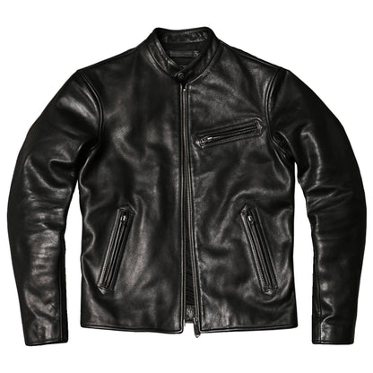 Black Winter Leather Jacket Men Sports Style Plus Size 4XL Genuine Natural Thick Cowhide Stand Collar Slim Fit Leather Coat