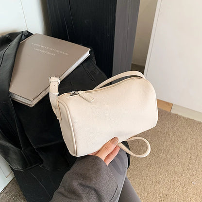 Red Soft Leather Handbag Women 2026 Spring Summer New Casual Crossbody Bags Korean Solid Versatile One Shoulder bag Trend