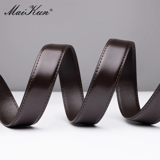 Maikun Fashion Genuine Leather Men's Belt Alloy Pin Buckle Casual Belt Large Size Business Belt  For Men