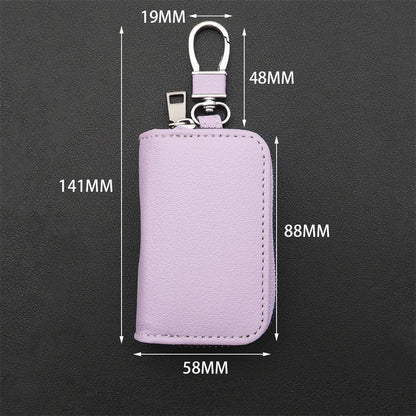 Men Key Holder Housekeeper PU Leather Car Key Wallet Keys Organizer Women Keychain Cover Zipper Key Case Bag Unisex Pouch Purse