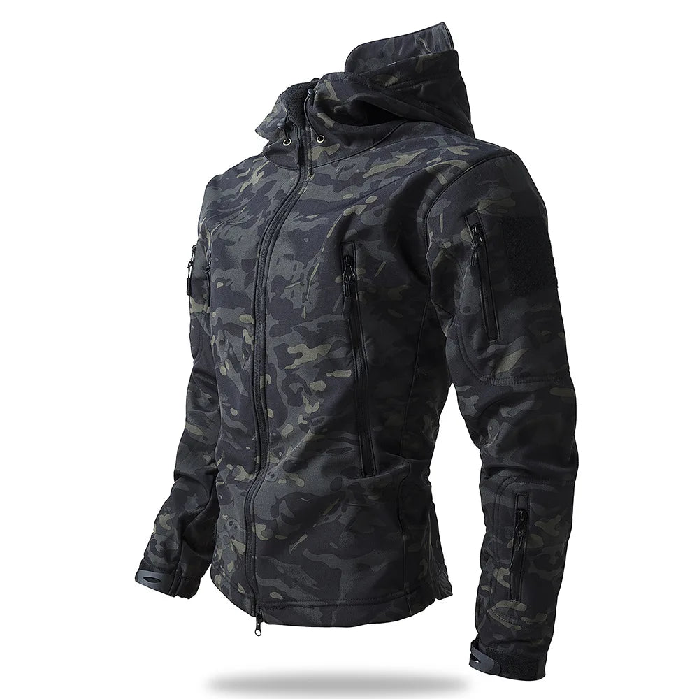 Men Outdoor Three-in-one  All-weather Camouflage Assault Jackets Male Breathable Windbreaker Warm Coats Sportswear Jackets 4XL