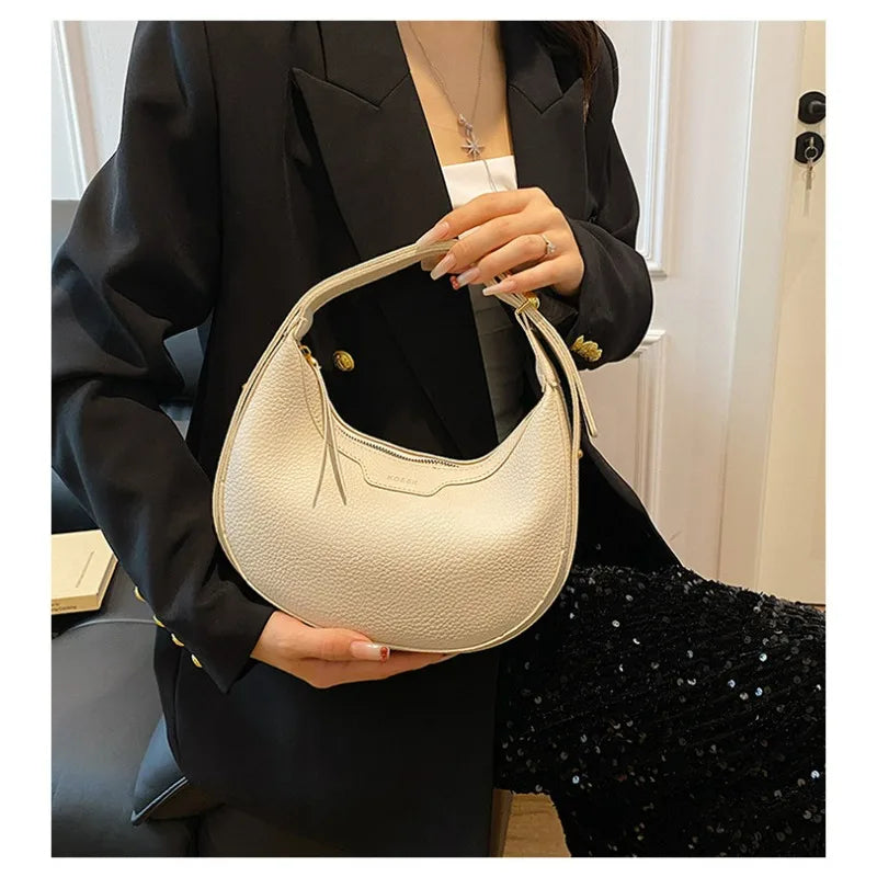 Women Underarm Bag Fashion Hobos Half Moon Saddle Shoulder Bags Luxury Pu Leather Crossbody Bag Phone Purses 2024 Commuting Bags
