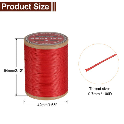 Flat Leather Sewing Waxed Thread 190m / 208 Yards Polyester Wax String 100D Wax Stitching Cord for Leather Crafts Braided