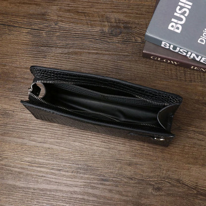 Men's Genuine Leather Clutch Bag English Style Handheld Wallet Business Casual Use Credit Card Holder Money Clip