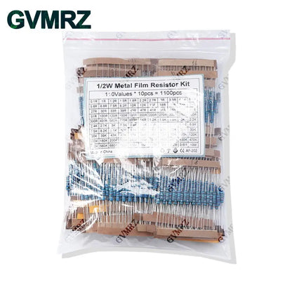 1/4W 1/2W 1W 2W 3W Resistance Set 1% Metal Film Resistor Assortment Kit 1K~820K 0.1R~750R 10K