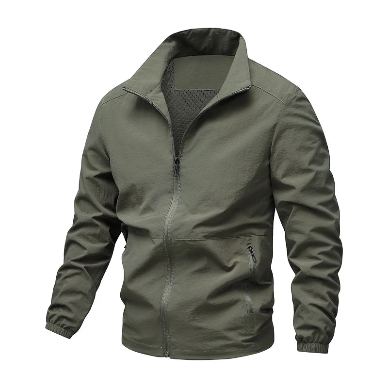 Outdoor Jacket Man Sports Windbreaker Zipper Jacket Turn-Down Collar Autumn Man Hiking Camping Coat Spring Clothing Top