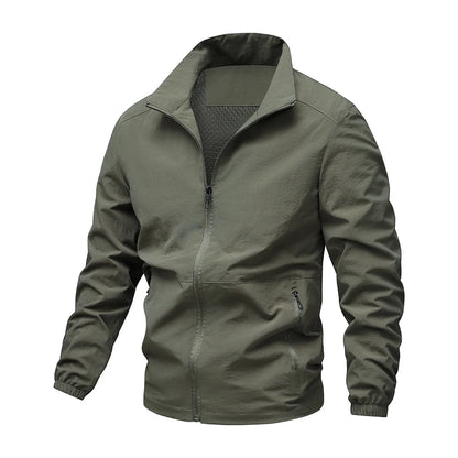 Outdoor Jacket Man Sports Windbreaker Zipper Jacket Turn-Down Collar Autumn Man Hiking Camping Coat Spring Clothing Top