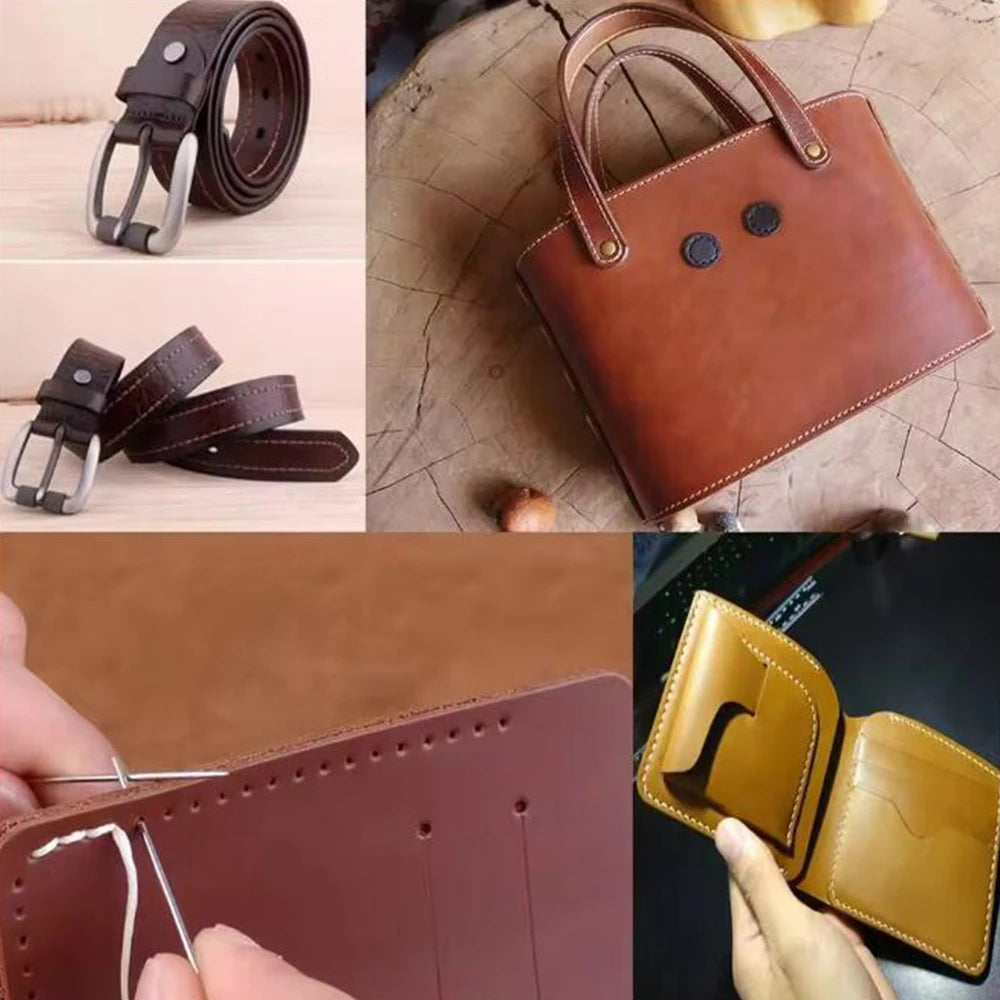 260 Meters Leather Flat Waxed Thread Polyester Sewing Threads Leather Craft Hand Stitching Line DIY Bracelet Repair Work Cords