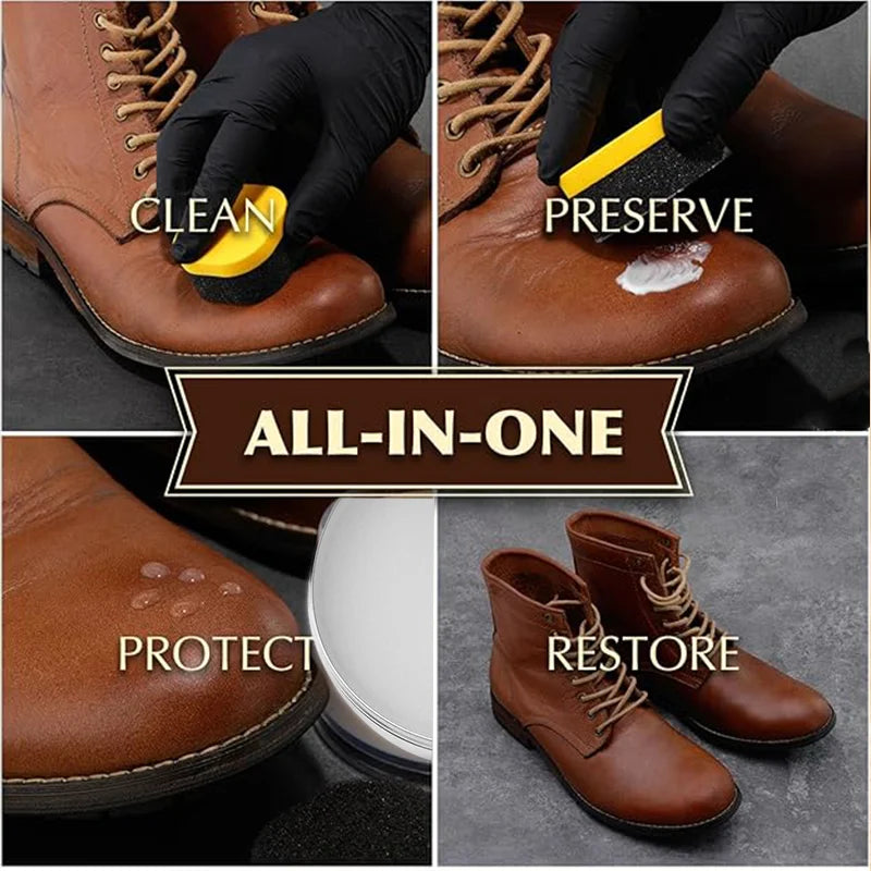 Premium Lanolin Leather Shoe Cream, Waterproofing Conditioner Balsam & Shine Care Wax Polish for Luxury Smooth Leather Boots