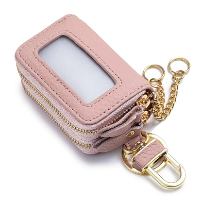New Unisex Genuine Leather Key Wallet Men Casual Zipper Car Key Organizer Female Double Design Key Case Fashion Keychain Wallet