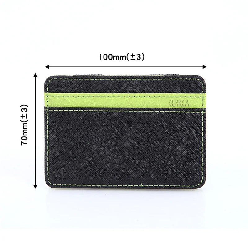 1PC Ultra Thin PU Leather Women Men Magic Wallets Short Business Credit Card Holder Clutch Bag Case Pouch Mini Small Coin Purses