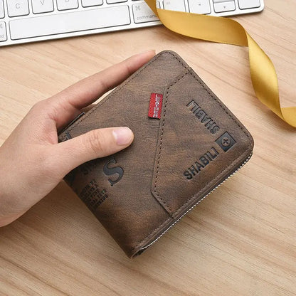 WERLLANDS PU Leather Short Wallet Slim Portable Business Purse Card Holder For Men