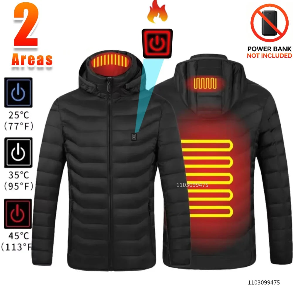 Heated Jacket Men Women USB Electric Self Heating Jacket Winter Coat Warm Hunting Camping  Hiking Skiing Clothing 2-21 Areas