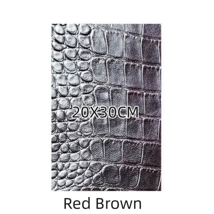 0.8mm Red-brown Crocodile Sheepskin.Top-grain Leather. Genuine Leather Fabric.Handmade DIY for Motorcycle Suits.Whole Sheepskin