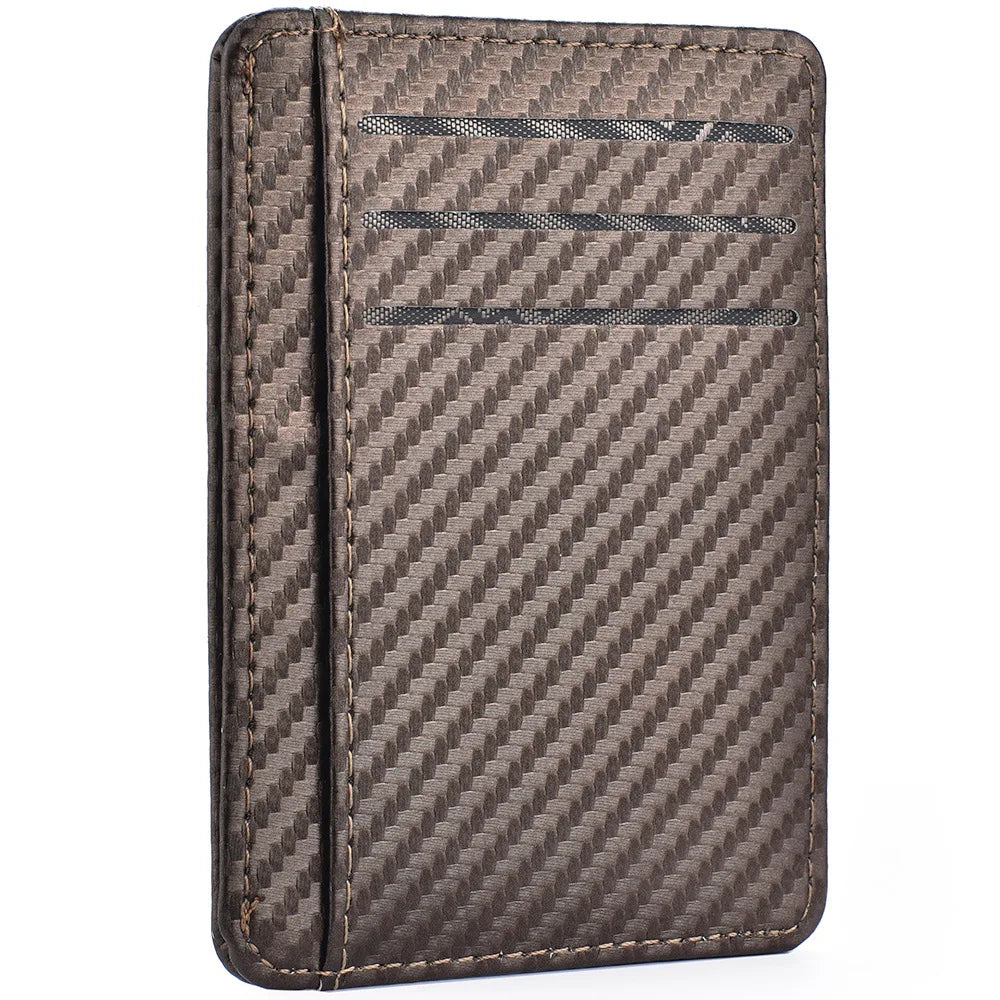 Men's Slim Minimalist Front Pocket Wallets Credit Card Holder Portable Leather Wallets