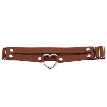 Heart Leg Garter Elastic Belt Rock Leather Leg Harness  For Women Girls Black Thigh Garter Festival Rave Accessories Adjustable