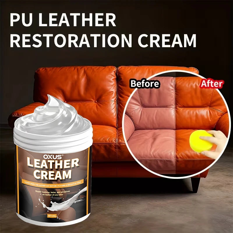 Leather Care Cream -150g Refurbishment Gloss for Sofas, Jackets, Shoes, and Accessories to Enhance Gloss, Prevent Agin