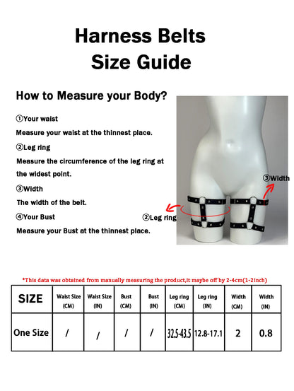 Ladies Fashion Leg Garter Belt PU Leather Cosplay Party O-ring Accessories Elastic Leg Rings Leg Straps Accessories