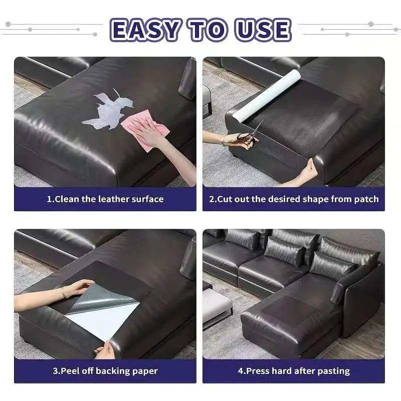 50x138cm Self-Adhesive PU Synthetic Leather Repair Patch Set for Car Seats Office Chairs Furniture Easy-to-Use Maintenance Kit