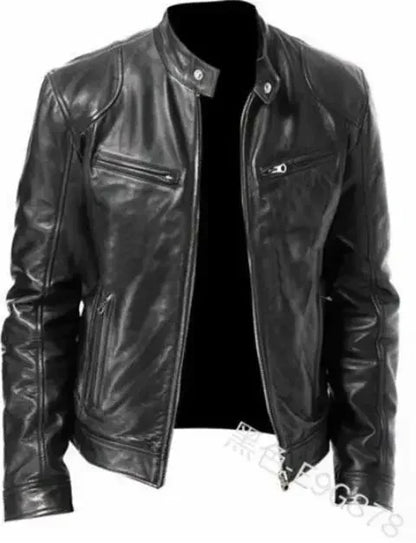 2026 Leather Motorcycle Jacket Men Stand Collar Casual Slim Short-Coat PU Jacket Autumn Winter Windproof Leather Coat Blazer Men