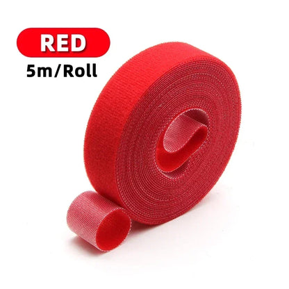 5m/roll Cable Ties Reusable Loop Bundle Self Adhesive Fastener Clip Wire Holder Management DIY Accessories Nylon Strap Organizer