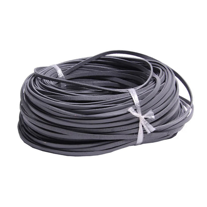5meters 3mm Round Flat Genuine Leather Cord Thread Black Brown Color Leather Rope String Diy Bracelet Necklace Jewelry Making