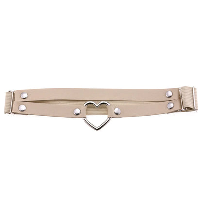 Heart Leg Garter Elastic Belt Rock Leather Leg Harness  For Women Girls Black Thigh Garter Festival Rave Accessories Adjustable