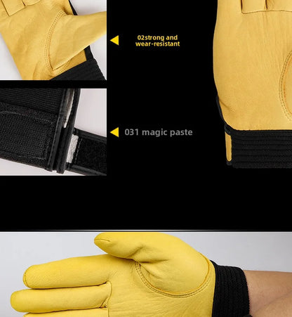 Sheepskin Leather Work Gloves Safety Labour Protection Garden Sports Motorcycle Driver Workers Work Welding Wearresistant Gloves