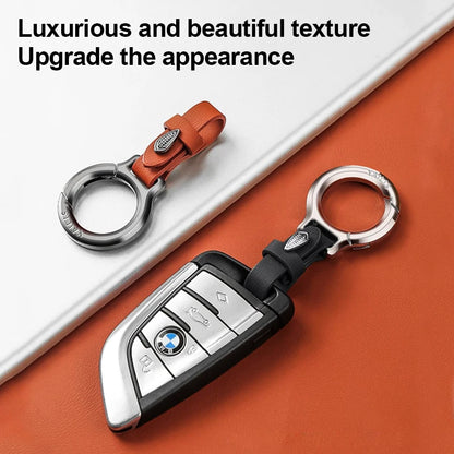 Car keychain men's high-grade multifunctional pendant anti-loss leather jacket hook senior leather car key accessories