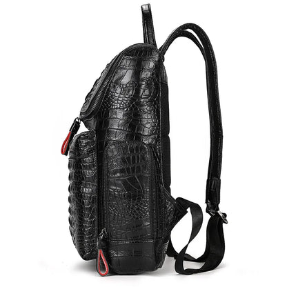 Crocodile Genuine Leather 15.6 inch Laptop Backpack Men Travel Bags Bagpack Waterproof Big Backpack For Teenager Schoolbag